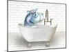 Hippo In Bathtub-Matthew Piotrowicz-Mounted Art Print