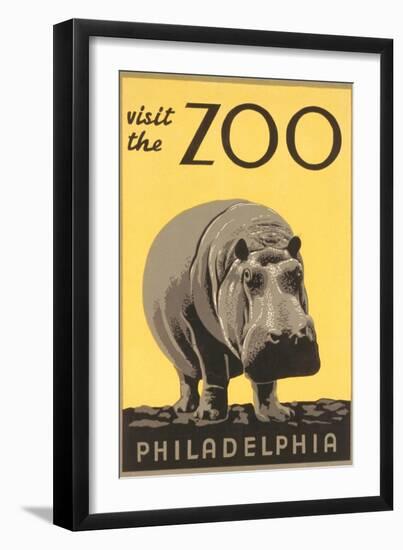 Hippo, Philaadelphia Zoo-null-Framed Art Print