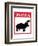 Hippo Warning Sign-null-Framed Premium Giclee Print