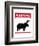 Hippo Warning Sign-null-Framed Art Print