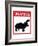 Hippo Warning Sign-null-Framed Art Print