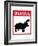 Hippo Warning Sign-null-Framed Art Print