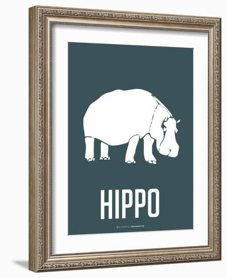 Hippo White-NaxArt-Framed Art Print