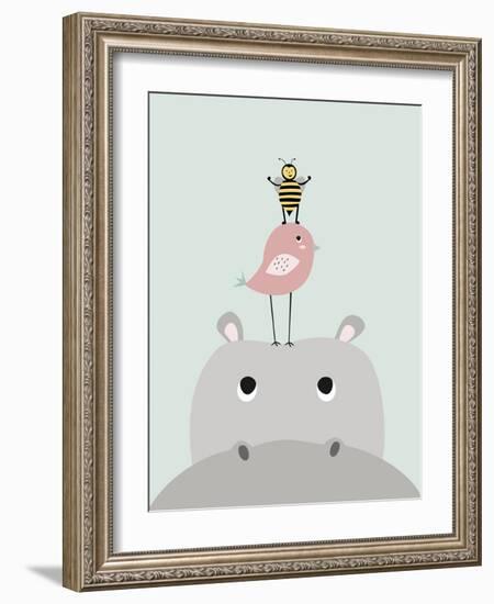 Hippo-Nanamia Design-Framed Art Print