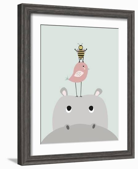 Hippo-Nanamia Design-Framed Art Print