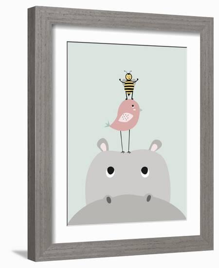 Hippo-Nanamia Design-Framed Art Print