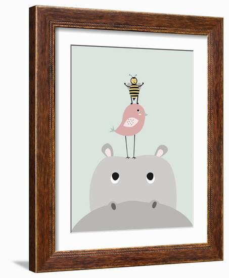 Hippo-Nanamia Design-Framed Art Print