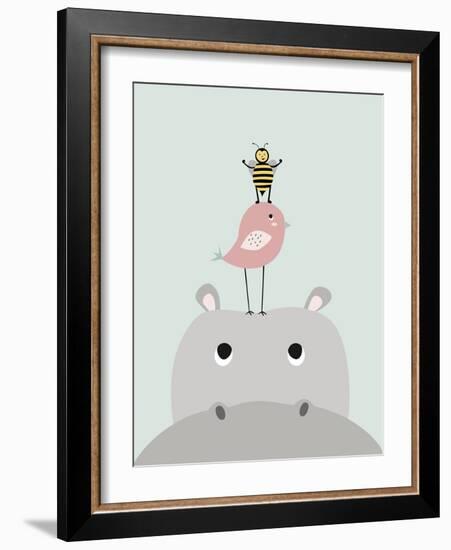 Hippo-Nanamia Design-Framed Art Print