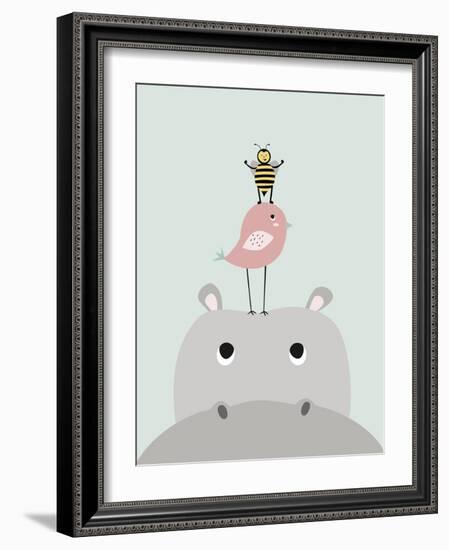 Hippo-Nanamia Design-Framed Art Print