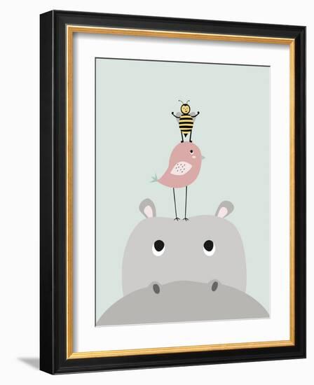 Hippo-Nanamia Design-Framed Art Print