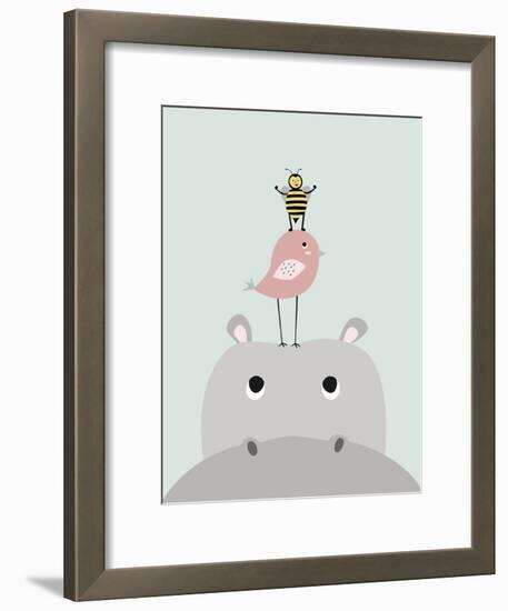 Hippo-Nanamia Design-Framed Art Print