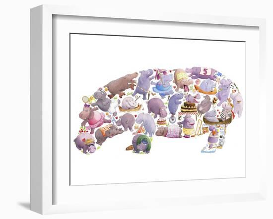 Hippo-Louise Tate-Framed Giclee Print