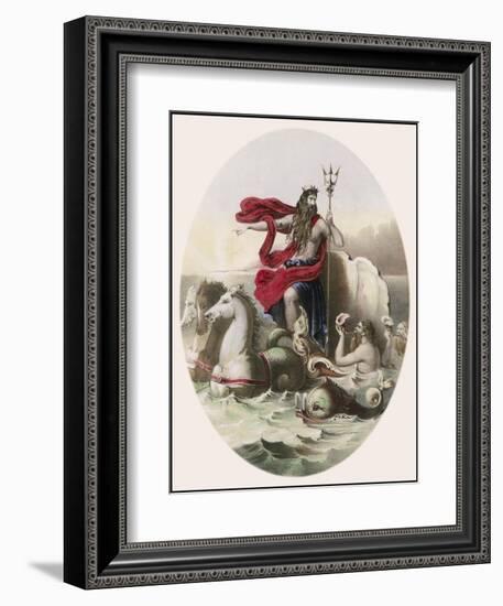 Hippocampi Beasts Who were Half Horse Half Fish Draw Neptune's Chariot Across the Sea-null-Framed Art Print