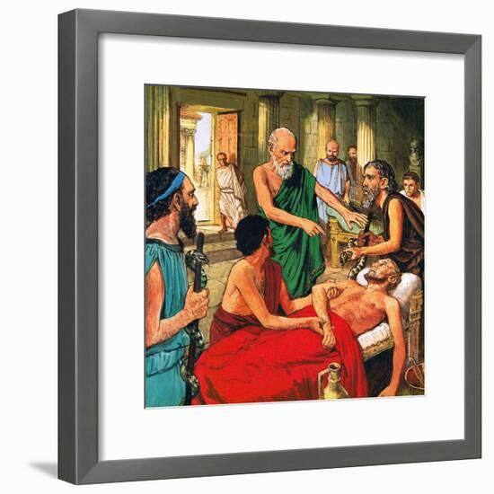 Hippocrates Discouraging the Use of Primitive Medical Techniques-Clive Uptton-Framed Giclee Print