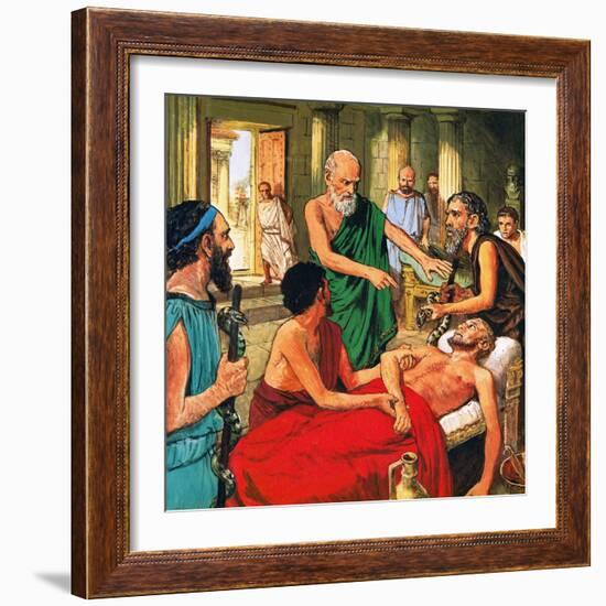 Hippocrates Discouraging the Use of Primitive Medical Techniques-Clive Uptton-Framed Giclee Print