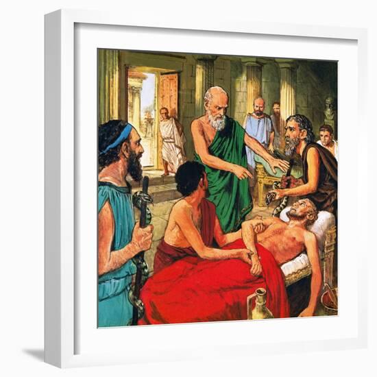 Hippocrates Discouraging the Use of Primitive Medical Techniques-Clive Uptton-Framed Giclee Print