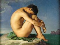 Naked Young Man Sitting by the Sea, 1855-Hippolyte Flandrin-Giclee Print