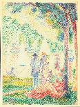 In the Park (Watercolour on Paper)-Hippolyte Petitjean-Framed Giclee Print