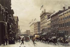 New York, Winter Scene in Broadway, c.1857-Hippolyte Victor Valentin Sebron-Giclee Print