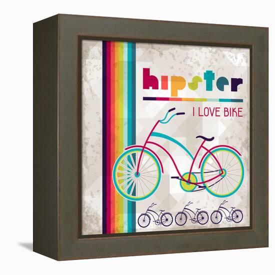 Hipster Background In Retro Style-incomible-Framed Stretched Canvas