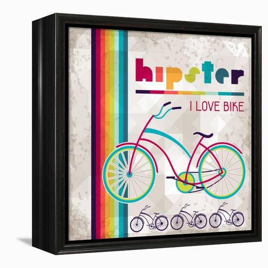 Hipster Background In Retro Style-incomible-Framed Stretched Canvas