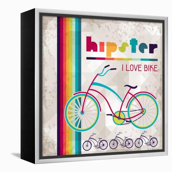 Hipster Background In Retro Style-incomible-Framed Stretched Canvas