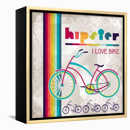 Hipster Background In Retro Style-incomible-Framed Stretched Canvas