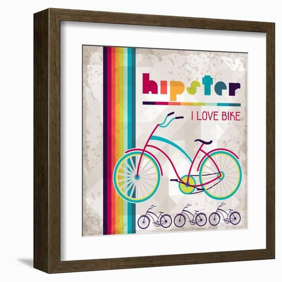 Hipster Background In Retro Style-incomible-Framed Art Print