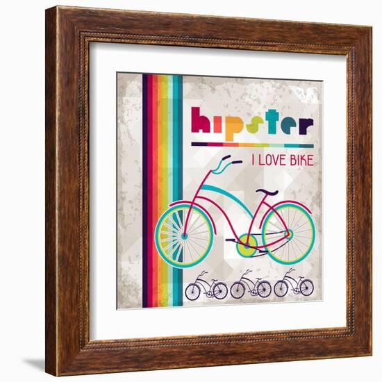 Hipster Background In Retro Style-incomible-Framed Art Print