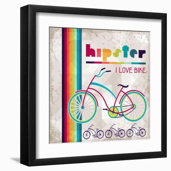 Hipster Background In Retro Style-incomible-Framed Art Print