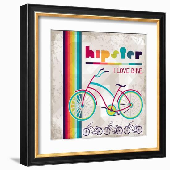 Hipster Background In Retro Style-incomible-Framed Art Print