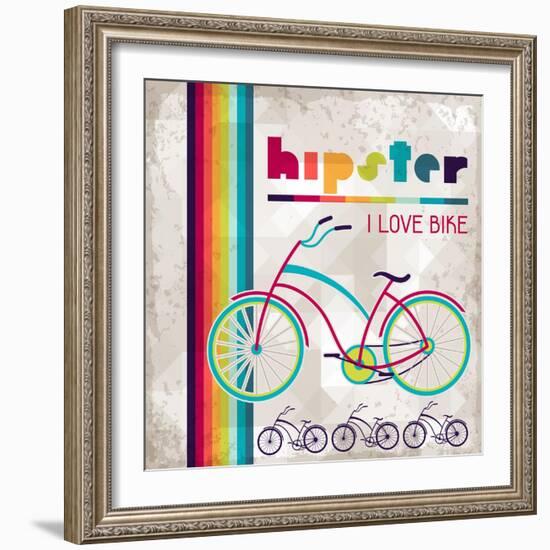 Hipster Background In Retro Style-incomible-Framed Art Print