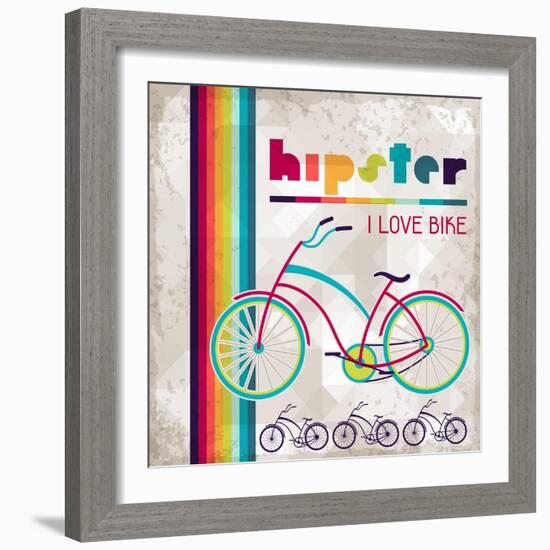 Hipster Background In Retro Style-incomible-Framed Art Print