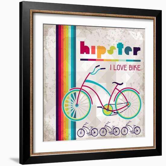 Hipster Background In Retro Style-incomible-Framed Art Print