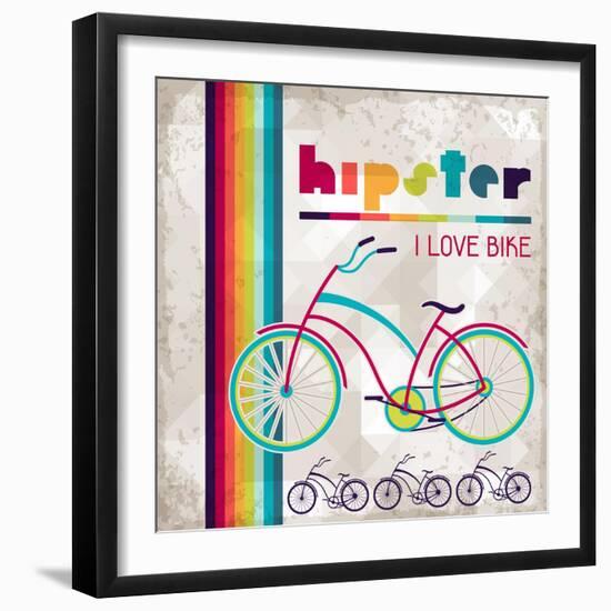 Hipster Background In Retro Style-incomible-Framed Art Print