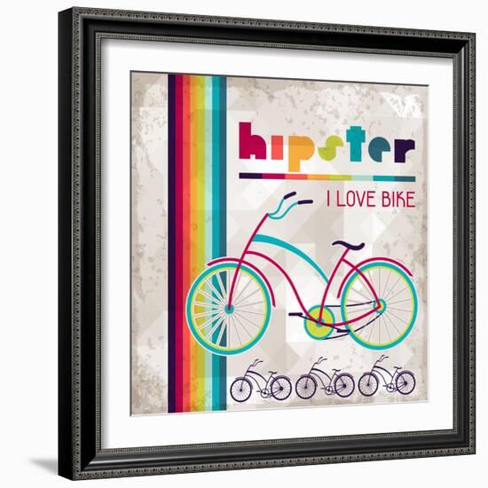 Hipster Background In Retro Style-incomible-Framed Art Print