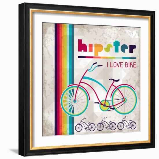 Hipster Background In Retro Style-incomible-Framed Art Print