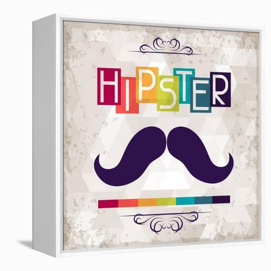 Hipster Background In Retro Style-incomible-Framed Stretched Canvas