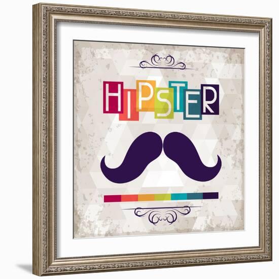 Hipster Background In Retro Style-incomible-Framed Art Print