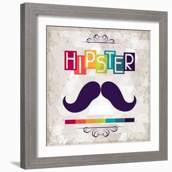 Hipster Background In Retro Style-incomible-Framed Art Print