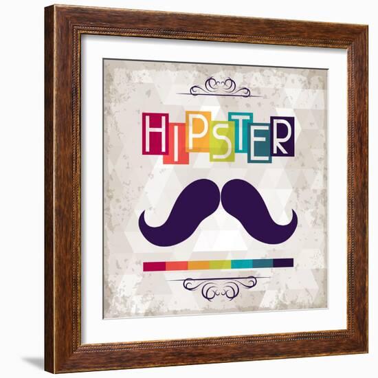 Hipster Background In Retro Style-incomible-Framed Art Print