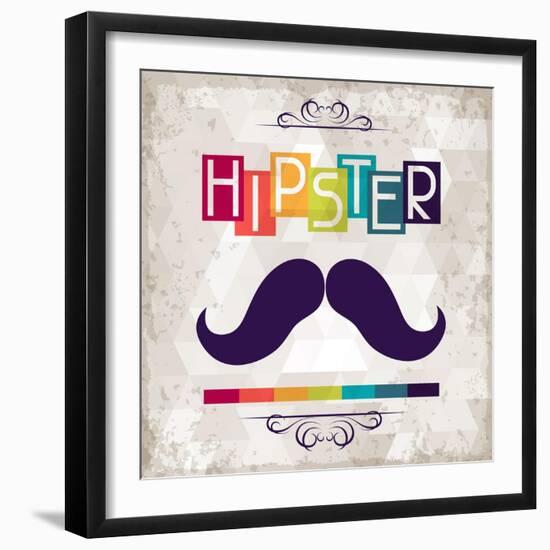 Hipster Background In Retro Style-incomible-Framed Art Print