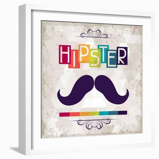 Hipster Background In Retro Style-incomible-Framed Art Print