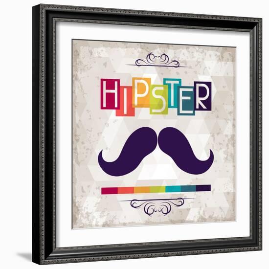 Hipster Background In Retro Style-incomible-Framed Art Print