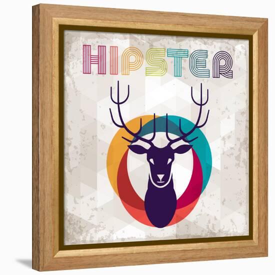 Hipster Background In Retro Style-incomible-Framed Stretched Canvas