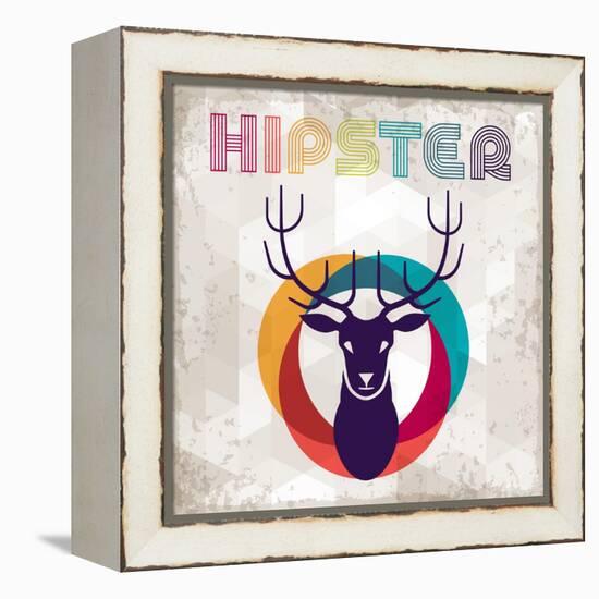 Hipster Background In Retro Style-incomible-Framed Stretched Canvas