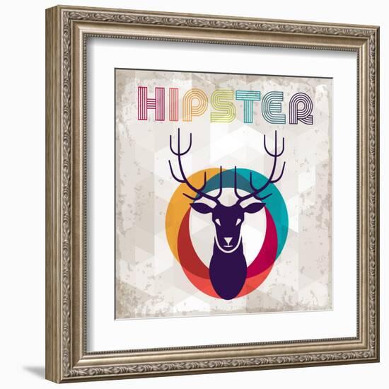 Hipster Background In Retro Style-incomible-Framed Art Print