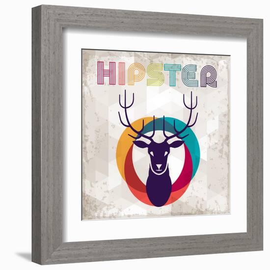 Hipster Background In Retro Style-incomible-Framed Art Print