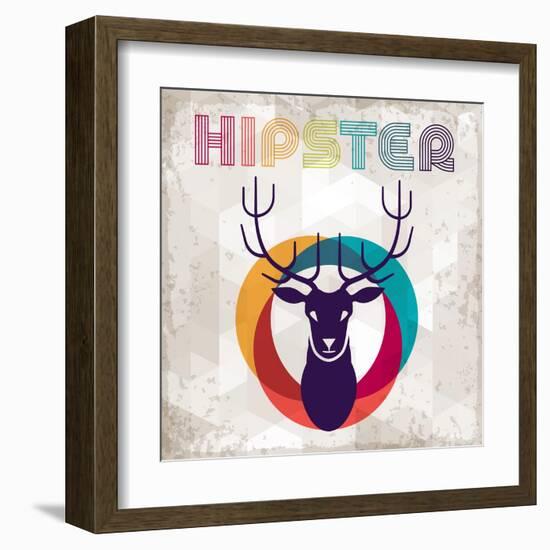 Hipster Background In Retro Style-incomible-Framed Art Print