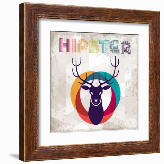 Hipster Background In Retro Style-incomible-Framed Art Print